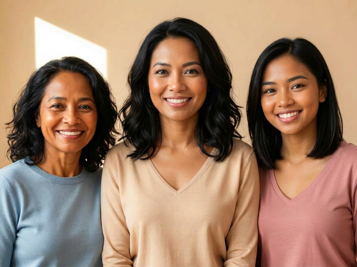 Diverse women smiling together